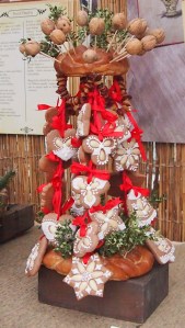 Gingerbread cookie sculpture at the Christmas exhibition at the Botancial Garden of Charles University, Prague, December 2013